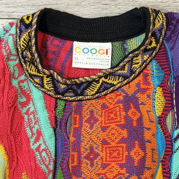 Vintage Coogi Sweater Mens Size XL Y2k Australia Biggie Cosby 3D 100% Cotton - Picture 2 of 6